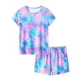 thumbnail image 1 of Beezizac Tie Dye Pajamas for Big/Tween Girls - Colorful Smiling Face and Heart Pattern PJ Set Kid Size 10, 1 of 8