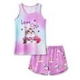 thumbnail image 1 of Beezizac Trendy Cute Cat Pajamas for Big/Teen Girls 2-Piece Soft Tank Top & Shorts PJ Jammies Set Size 18, 1 of 7