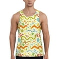 Tebeau Cartoon Snake8 Print Men's Drop Arm Tank Top Sleeveless Muscle T