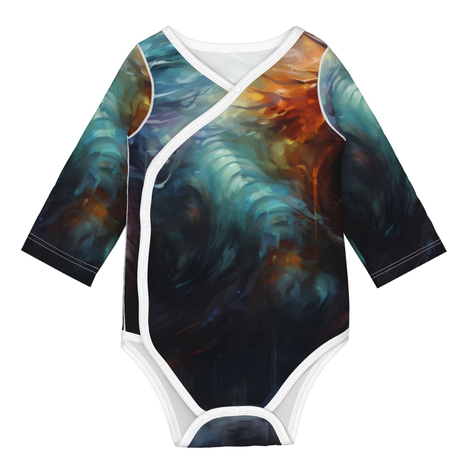 Tebeau Colorful Ink Style Dragon Print Baby Long Sleeve Bodysuit Long ...