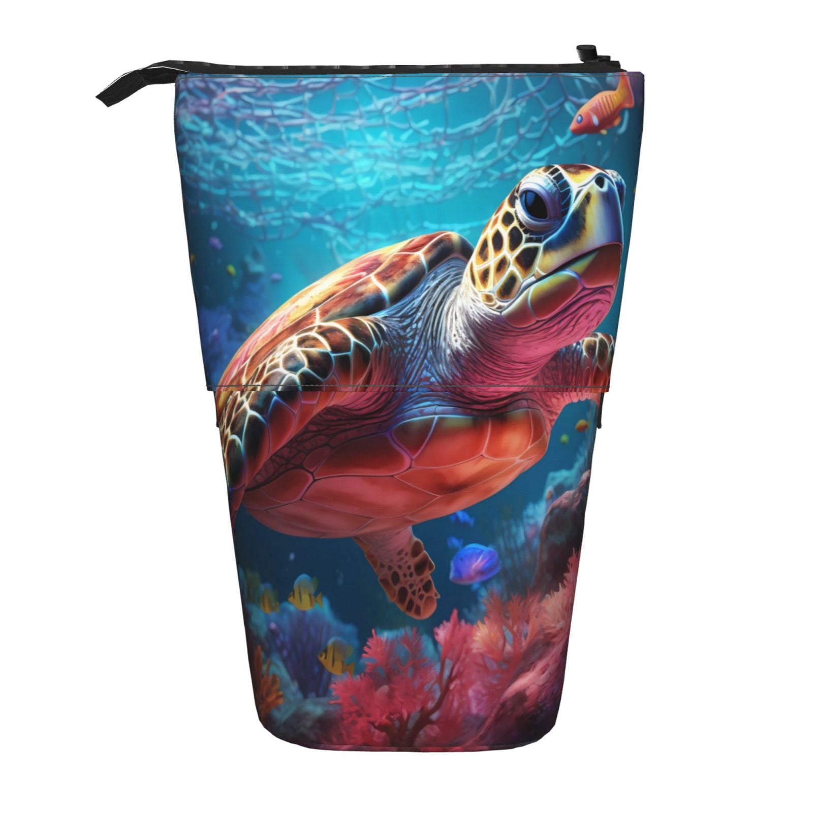 Turtles Shell Cover Tebeau Colorful Ocean Sea Turtle Print Telescopic Pencil Bag Pen Holder ...