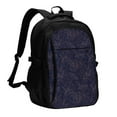 Tebeau CopperGold Gloss Outline Flower1 Print Travel Laptop Backpack