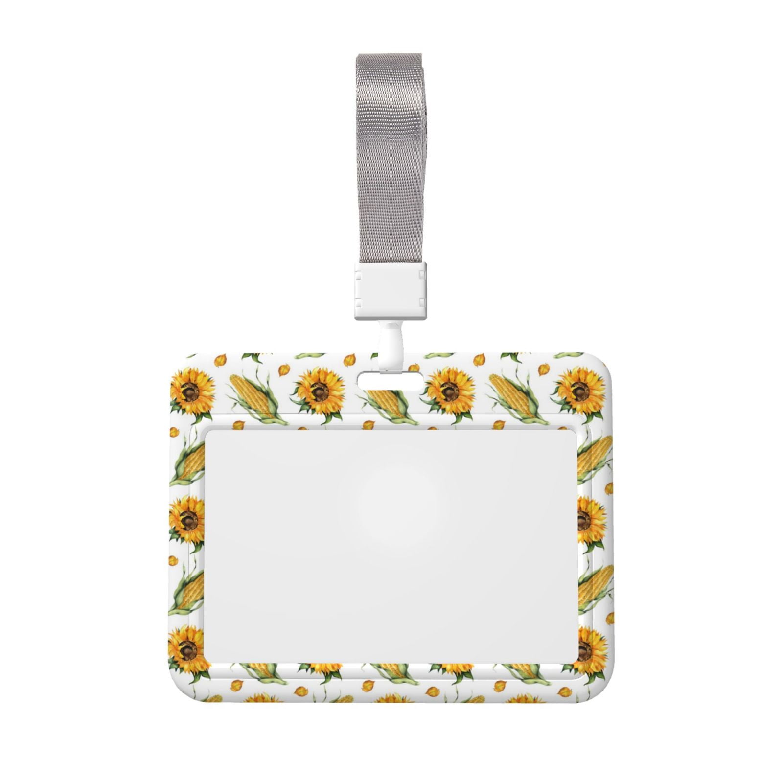 Van Gogh Sunflowers Retractable Badge Reel - ID Holder With Belt Clip, 34" Cord, No-Twist Design (Black)