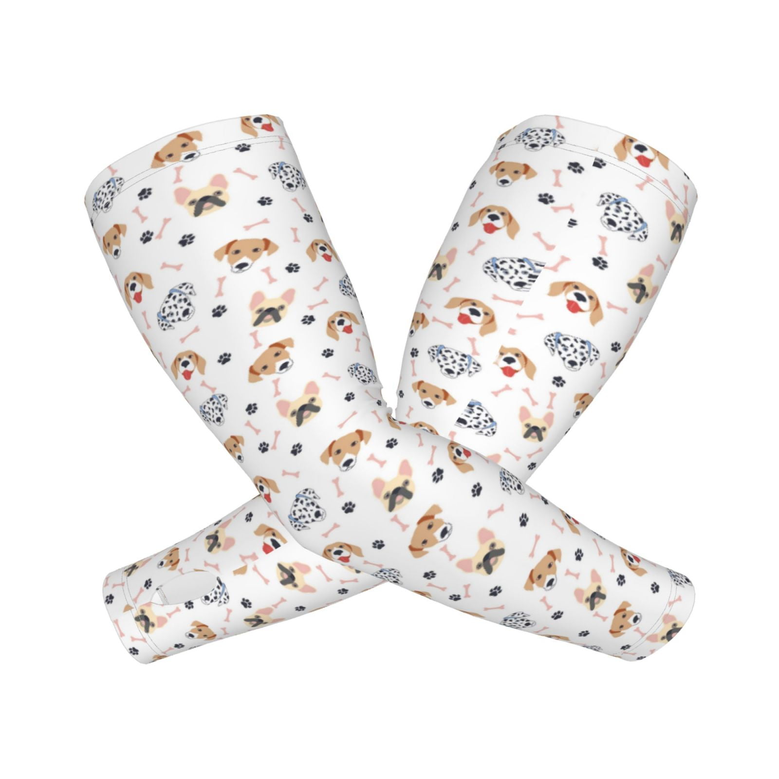 Tebeau Cute Cartoon Dogs Print Arm Sleeves with Thumb Holes Women Men