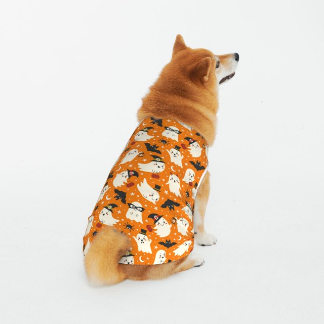 Tebeau Cute Ghosts Print Dog Shirts for Pet Clothes Soft Breathable