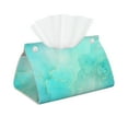 Tebeau Cyan Mint Marble Print Tissue Box Cover,Modern PU Leather