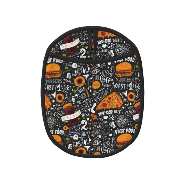 Tebeau Fastfood 1 Print Silicone Pot Holders , MultiPurpose Hot Pads