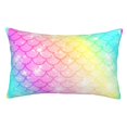 Tebeau Fish Scale Print Pillow Cases, Plush Shaggy Ultra Soft Pillow
