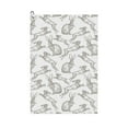Tebeau Hand Drawn Rabbit Print Golf Towel,Printed Golf Towels for Golf