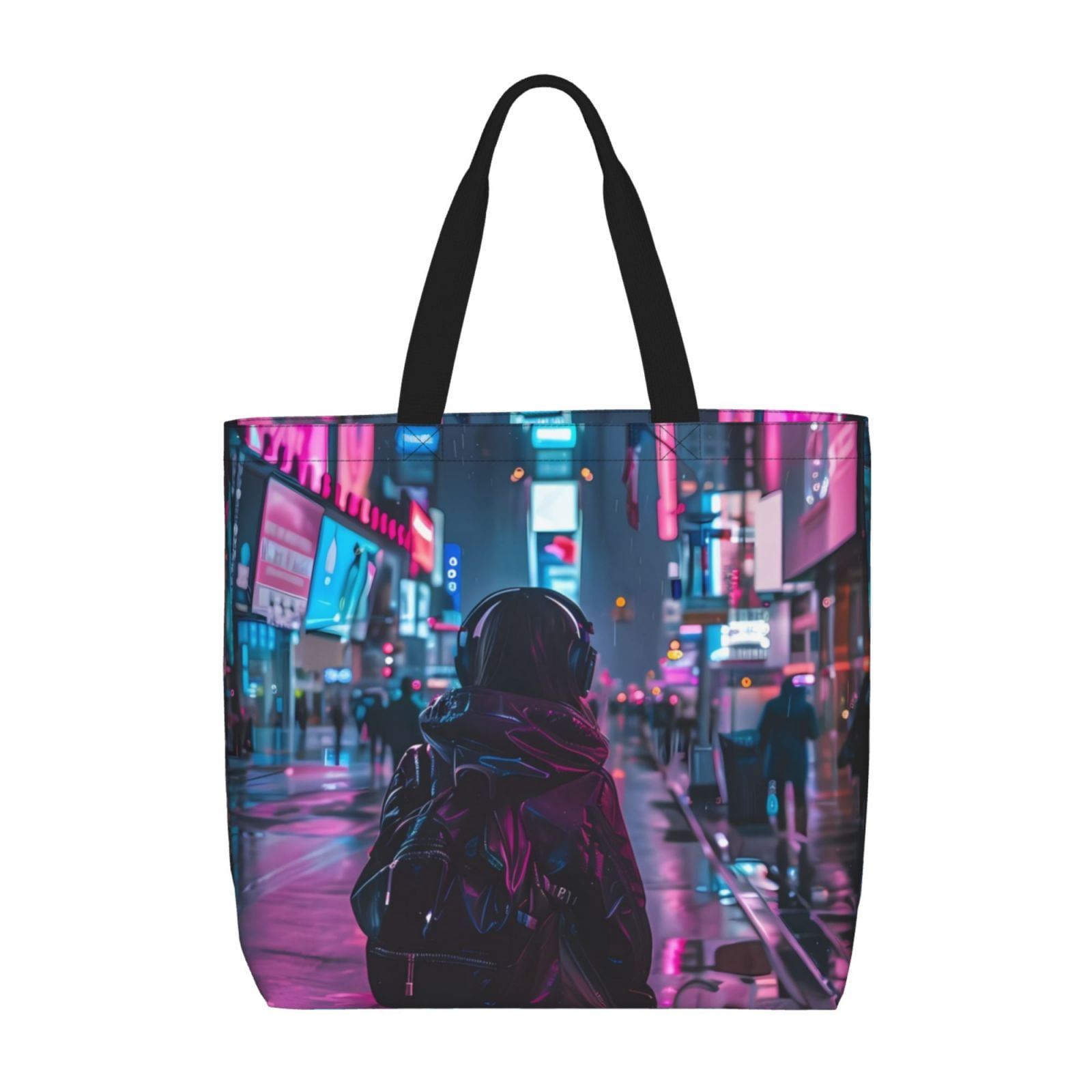 Large tote bag store glow in the dark with pocket