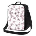 thumbnail image 1 of Pofeuu Pink Butterflies (2) Print Lunch Bag Women Insulated Lunch Box Reusable Leakproof Large Spacious Cooler Tote for Women Men, 1 of 7