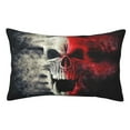 Tebeau Red And White Screaming Demon Skull Print Pillow Cases, Plush