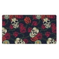 Tebeau Roses Skulls Print Large Mouse Pad for Desktop Gaming, 29.5" x