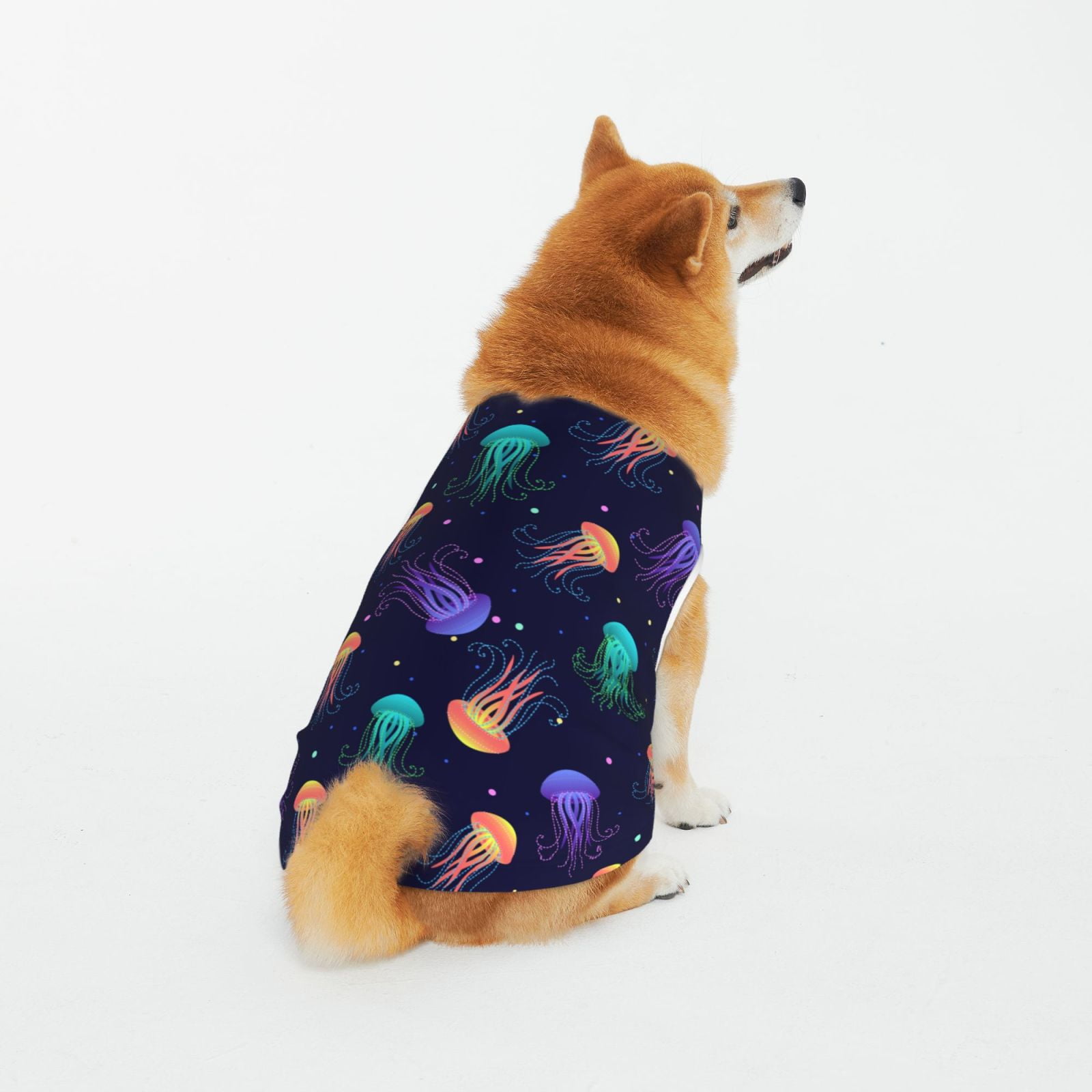 Tebeau Sea Jellyfish Print Dog Shirts for Pet Clothes Soft Breathable