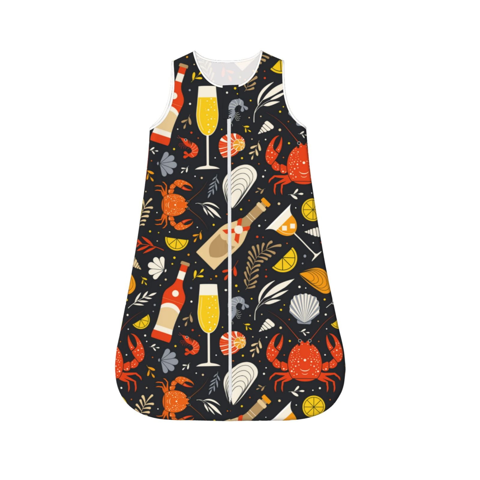 Tebeau Seafood And Drinks Print Baby Sleep Sack Baby Wearable Blanket