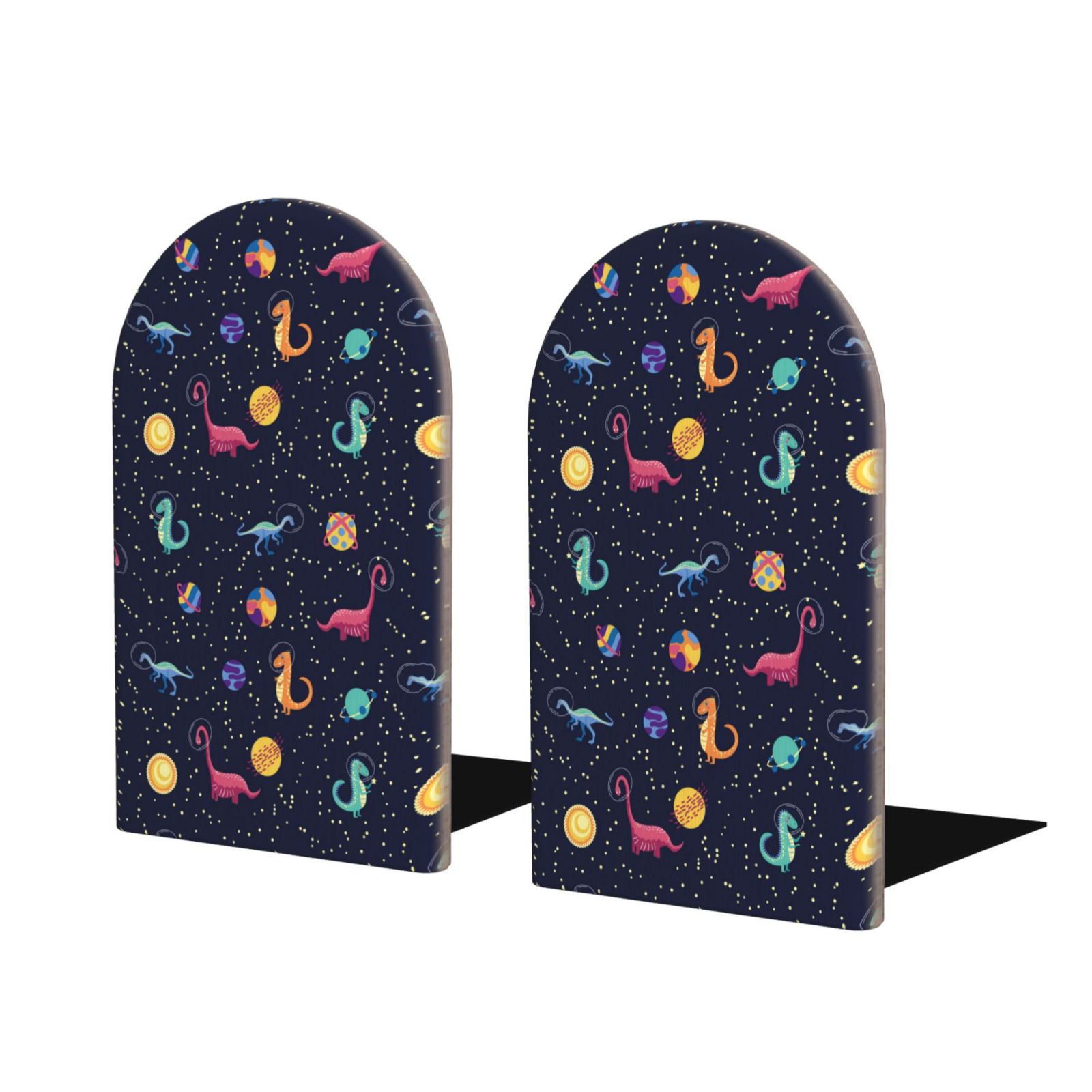 Tebeau Space Dinosaur Print Wood Bookends for Shelves,Bookends,Book ...