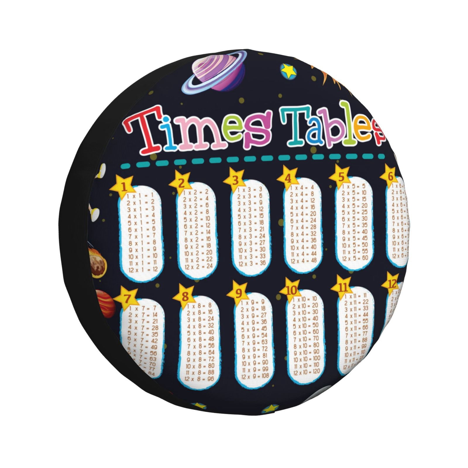 Protector Wheel Math Tebeau Space Math Times Tables Print Spare Tire Cover Wheel Tire Cover ...