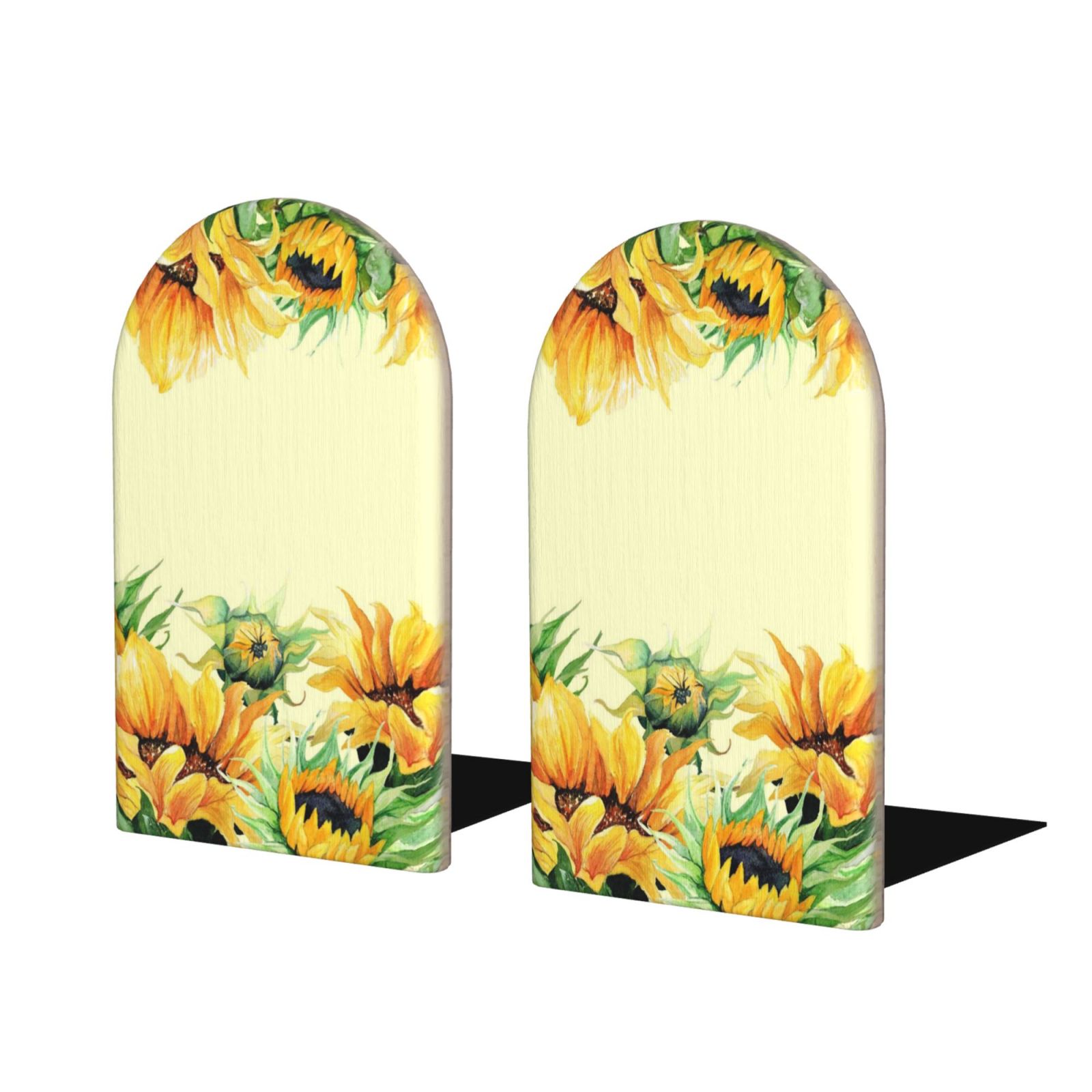 Tebeau Sunflowers On A Yellow Background Print Wood Bookends for ...