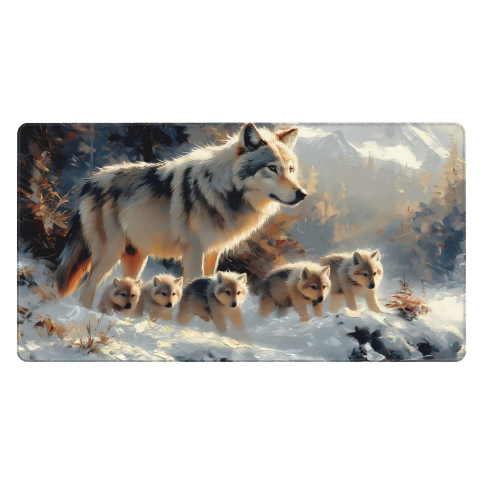 Tebeau Wolf Family Winter Wonderland Print Large Mouse Pad for Desktop ...