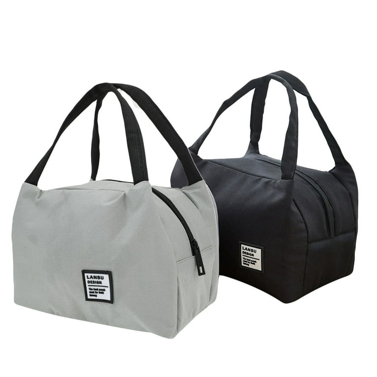 Teblacker 2 Pcs Lunch Bag for Women and Men Large Tote Insulated Lunch Box with Detachable Shoulder Strap for Work Picnic Travel Lunch