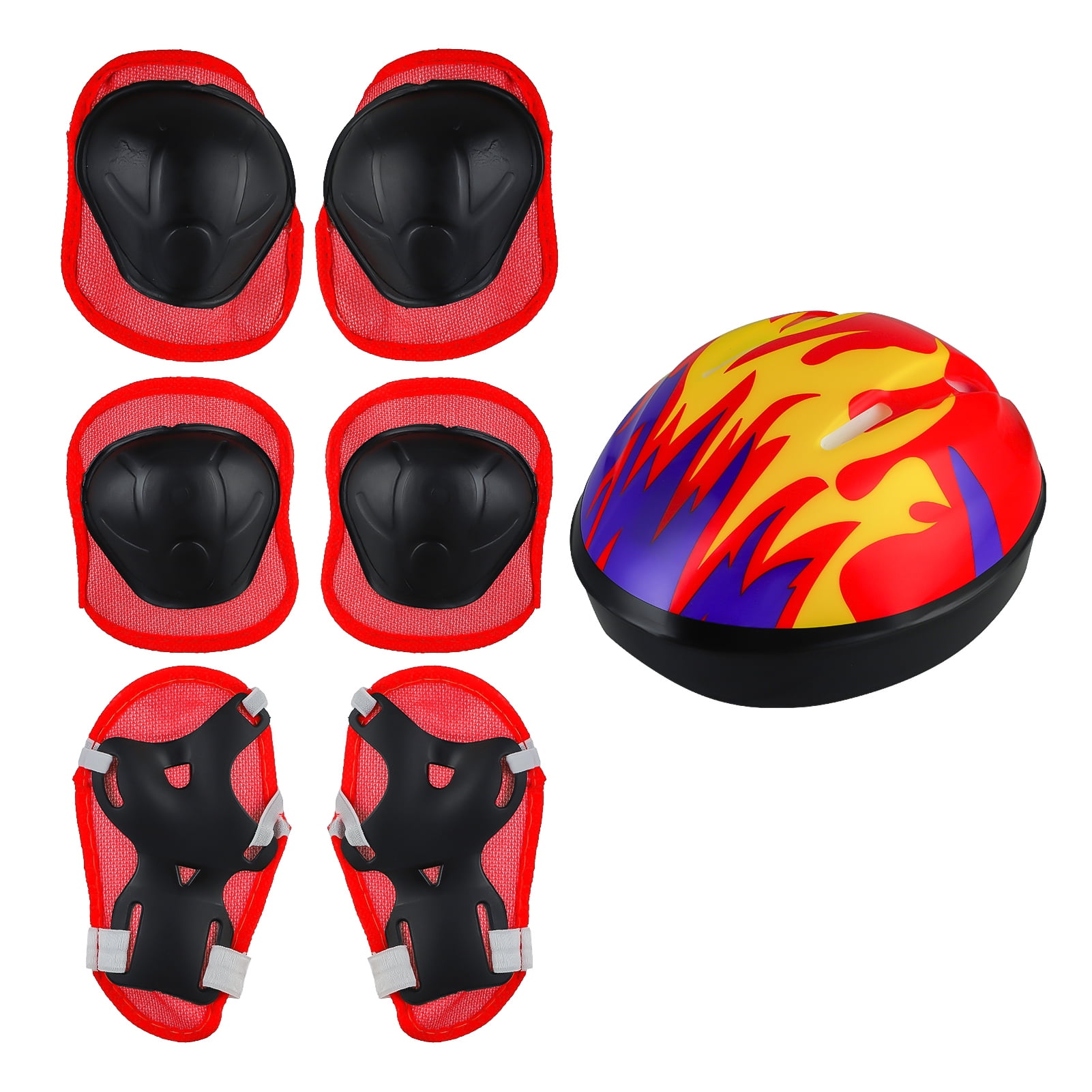 7Pcs Kids Bike Helmet Set Adjustable Helmet for Boys Girls with