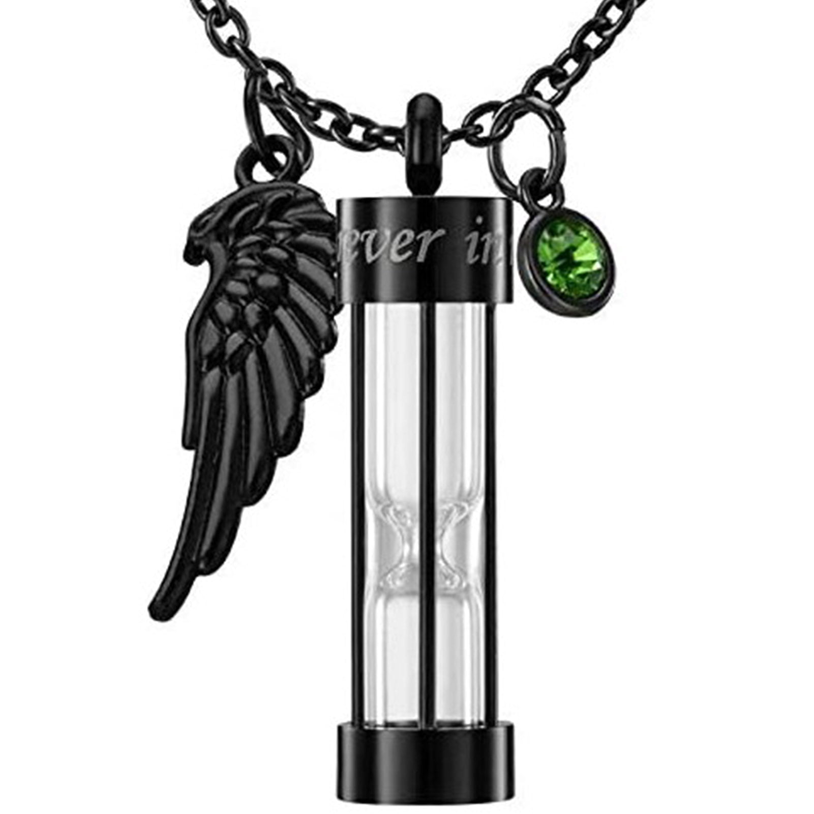 Teblacker Cremation Urn Necklace for Ashes Timeless Hourglass Memorial
