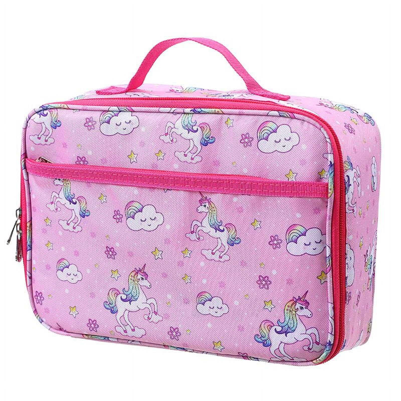 Unicorn Press Bubbles Design Fashion School Lunch Box Bags for Child Girls  Kids Kawaii Portable Thermal