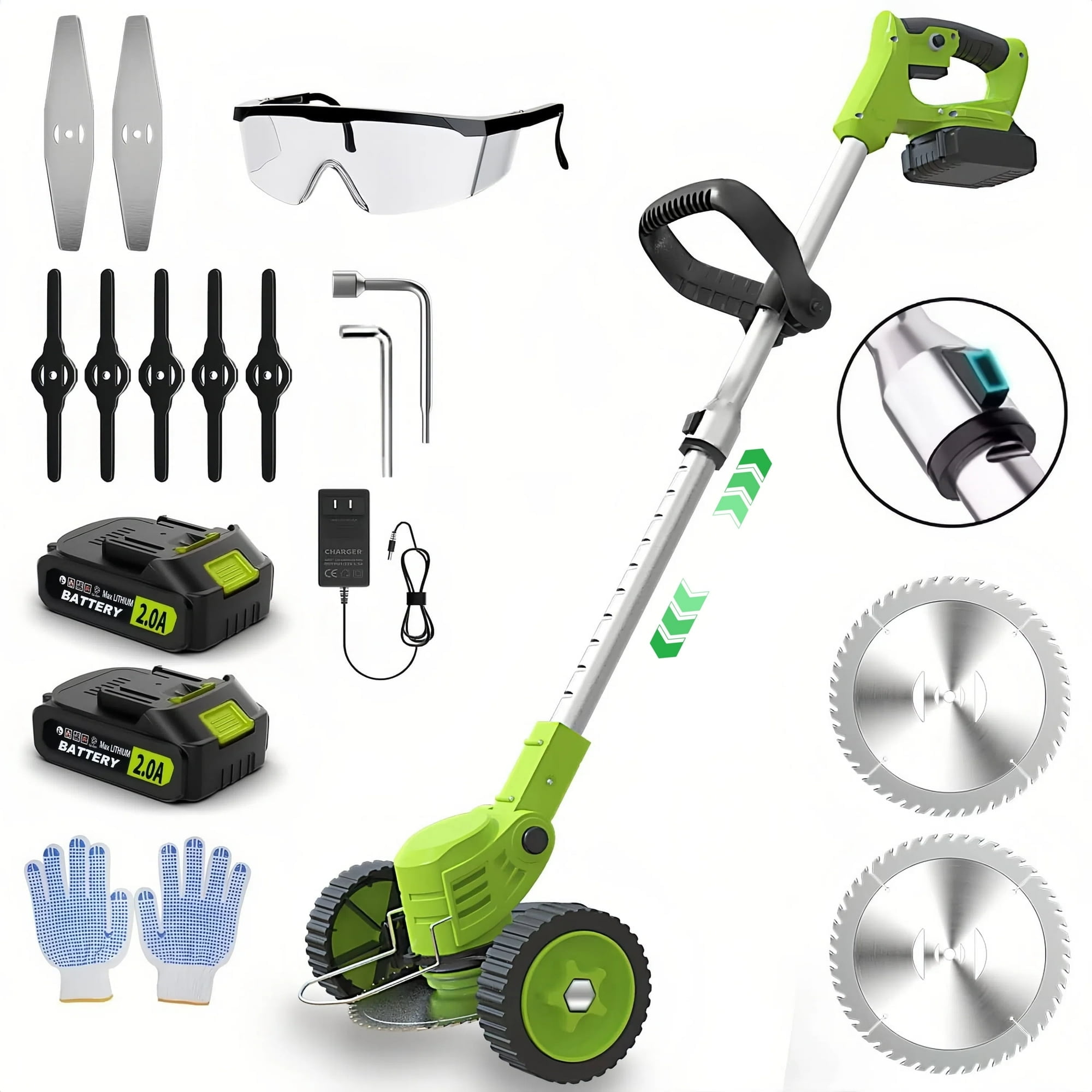 Photo 1 of 
Hero image 0 of Teblint Electric Weed Wacker, Cordless String Trimmer, Weed Eater Grass Trimmer/Edger/Cutter with Wheels, 2Pcs 21V Batteries, 3 Types of Blades, Adjustable Length for Lawn Yard Garden (Green), 0 of 13




Clearance
Visit the Teblint Store