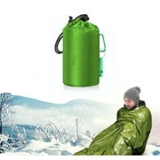 Teblint Emergency Survival Sleeping Bag Lightweight Waterproof Thermal Emergency Blanket Bivy Sack with Portable Drawstring Bag for Camping Hiking Outdoor Adventure, Green