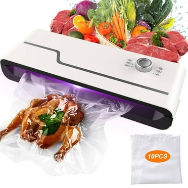 Teblint Food Vacuum Sealer Machine, Automatic Food Saver Vacuum Sealer Machine with 10pcs Vacuum Seal Bags, Build-in Cutter, Dry & Moist Food Modes, External VAC for Jars for Food Saver Storage