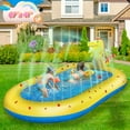 thumbnail image 1 of Teblint Inflatable Pool, 67'' x 41'' x 26'' Sprinkler Swimming Pool, Spray Kiddie Pool, Play Center Water Toys for Backyard Lawn, Above Ground, Outdoor, 1 of 8