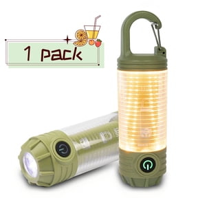Teblint LED Camping Lantern Rechargeable, 6 Modes Camping Light with Flashlight, Solar Tent Lights, 2 in 1 LED Flash Light with Electric Lantern Failure Emergency Survival Kits, Camping Essentials