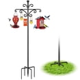 thumbnail image 1 of Teblint 92" Heavy Duty Shepherds Hooks for Outdoor, Multi-hook Adjustable Bird Feeder Pole with 5-Prong Base, Garden Hanger Stand for Bird Feeders, Hanging Plants, Solar Lights & Lanterns, 1 of 9