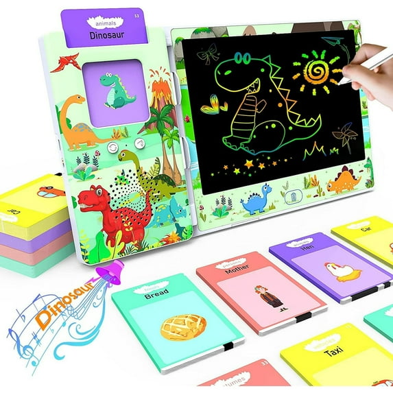 Teblint Talking Flash Cards Learning Toys for Boys Girls, Educational Toys ,Speech Therapy Toys, Autism Toys Christmas Birthday Gifts for Boys Girls