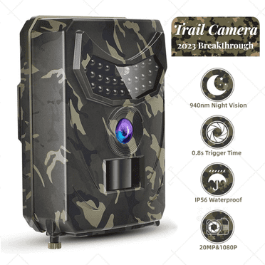 Teblint Trail Camera, 20MP 1080P Game Camera Hunting Camera with Night Vision Waterproof IP56 Motion Activated, 120° Wide Angle Lens Wildlife Scouting Deer Hunting Cam for Trail Monitoring