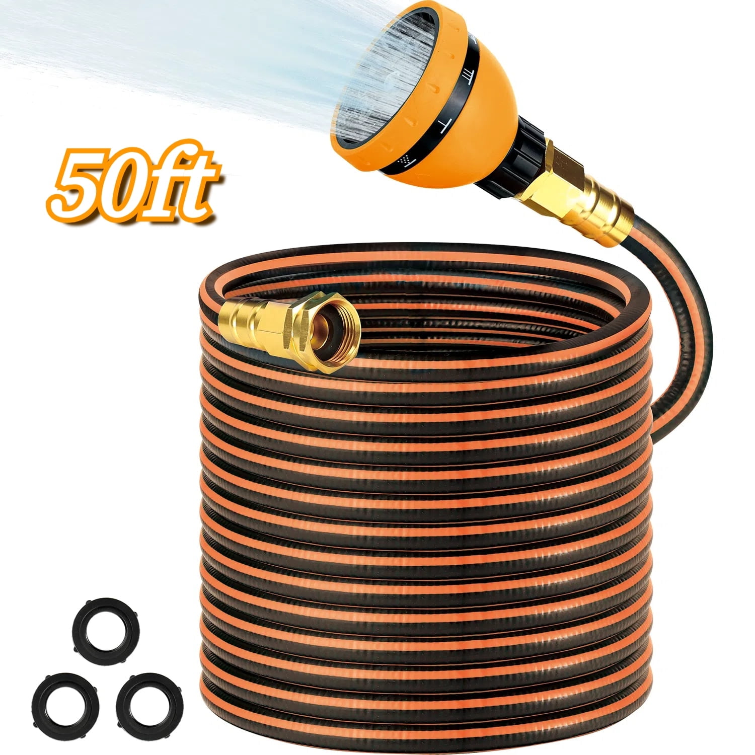 Teblint Ultra Lightweight Garden Hose 50FT, Heavy Duty Non-Expandable ...