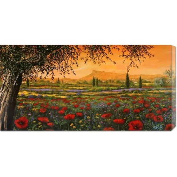 Tebo Marzari 'Pianura in fiore' Stretched Canvas