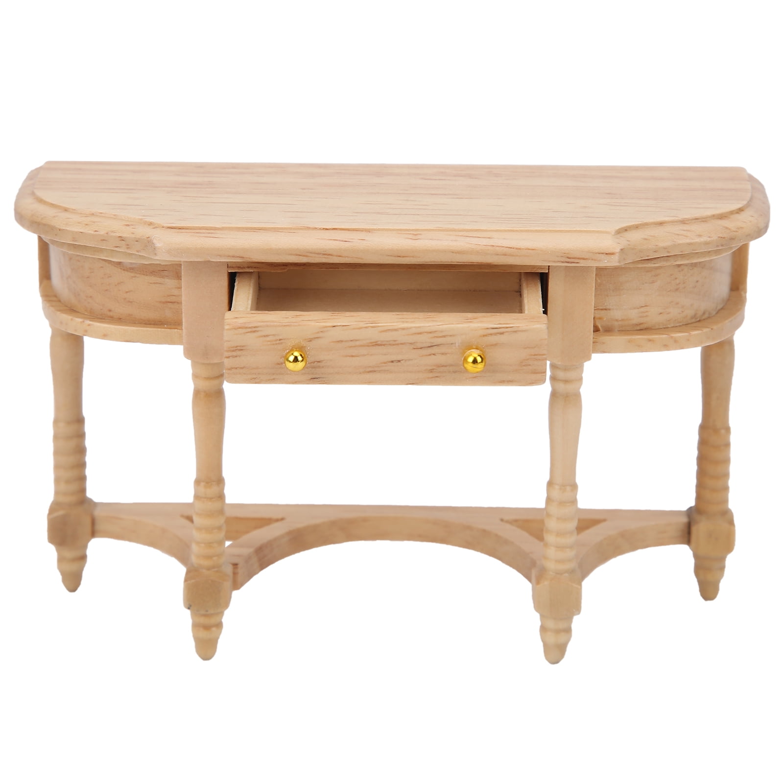 Tebru 1:12 Scale Dollhouse Half Table Model Miniature Mini Wooden ...