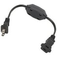 thumbnail image 1 of Tebru 1' Cord Power Cable with Extension Cord, Midnight Black, 1 of 8