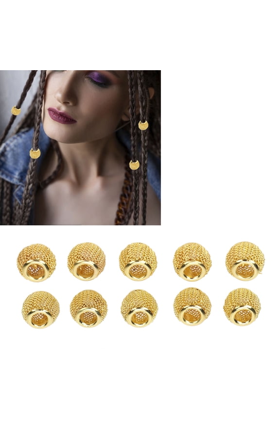 10pcs Beard Beads Metal Hollow Quick Hair Beard Dreadlocks for Hair Braids Extensions, Bead Dreadlocks, Hair Tube Beads