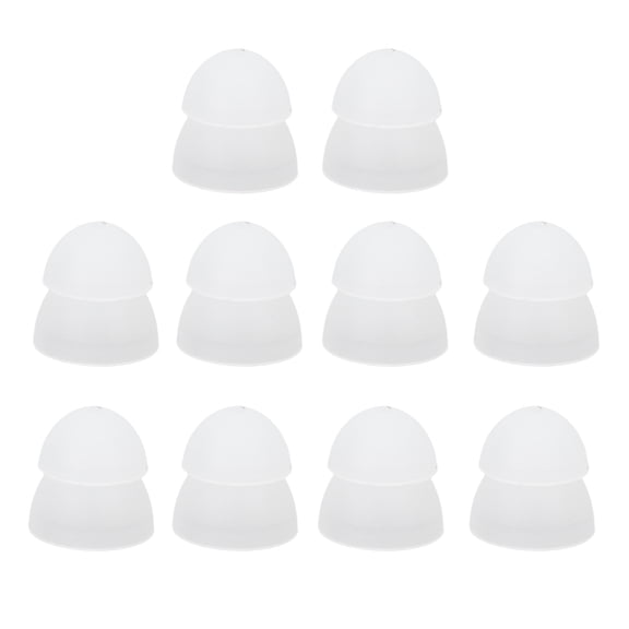 Tebru 10pcs Hearing Aid Domes Soft Silicone 8mm Double Layer Closed Type Washable Anti Static Ear Tips