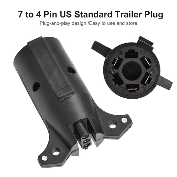 Tebru 12V 7 to 4 Pin US Standard Trailer Light Plug Truck Cable Connector Adapter, Trailer Plug, Trailer Plug Connector