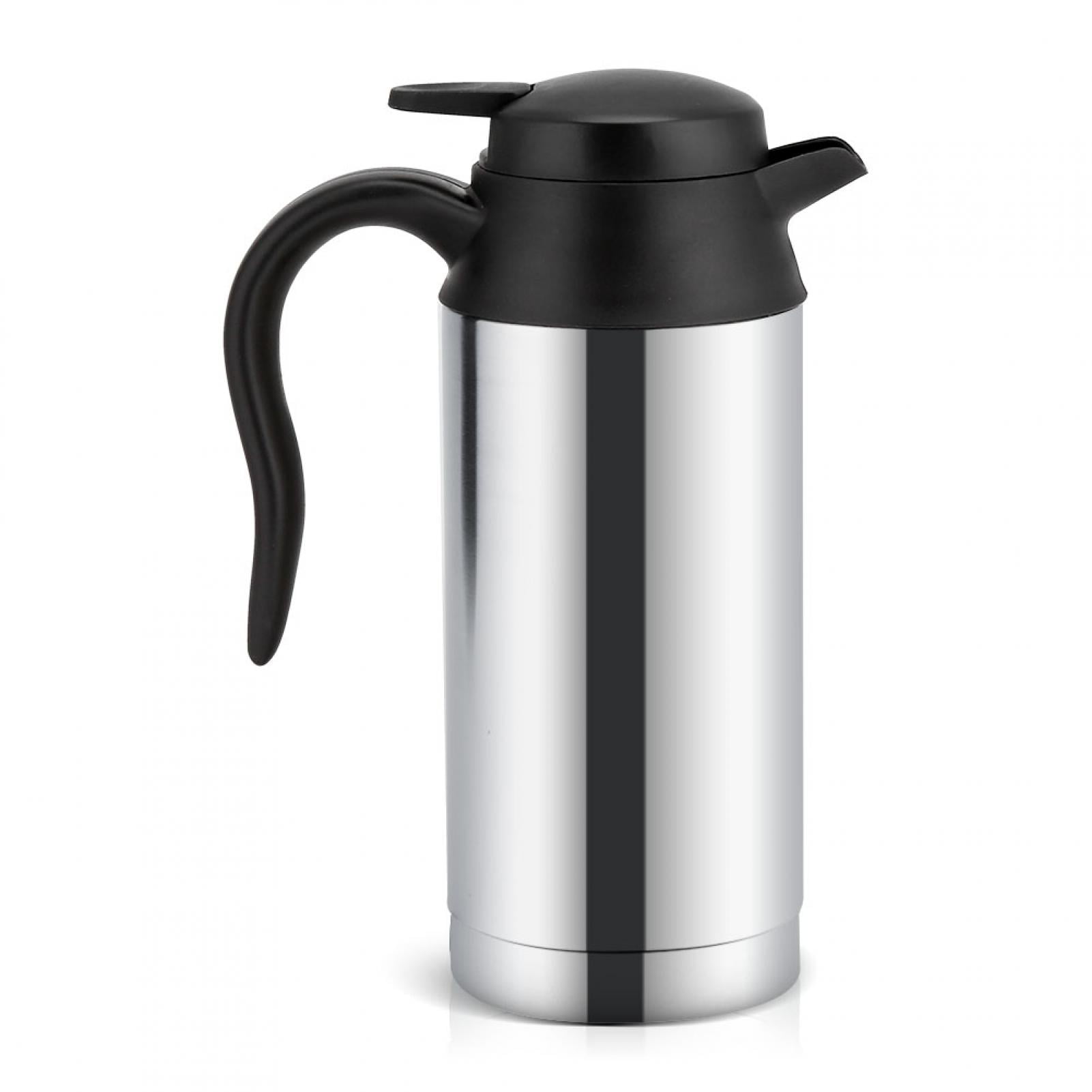 Tebru 12V 750ml Stainless Steel Electric Car Kettle Heating Cup Coffee Mug Travel Water Bottle,Car Heating Kettle,Heating Water Bottle