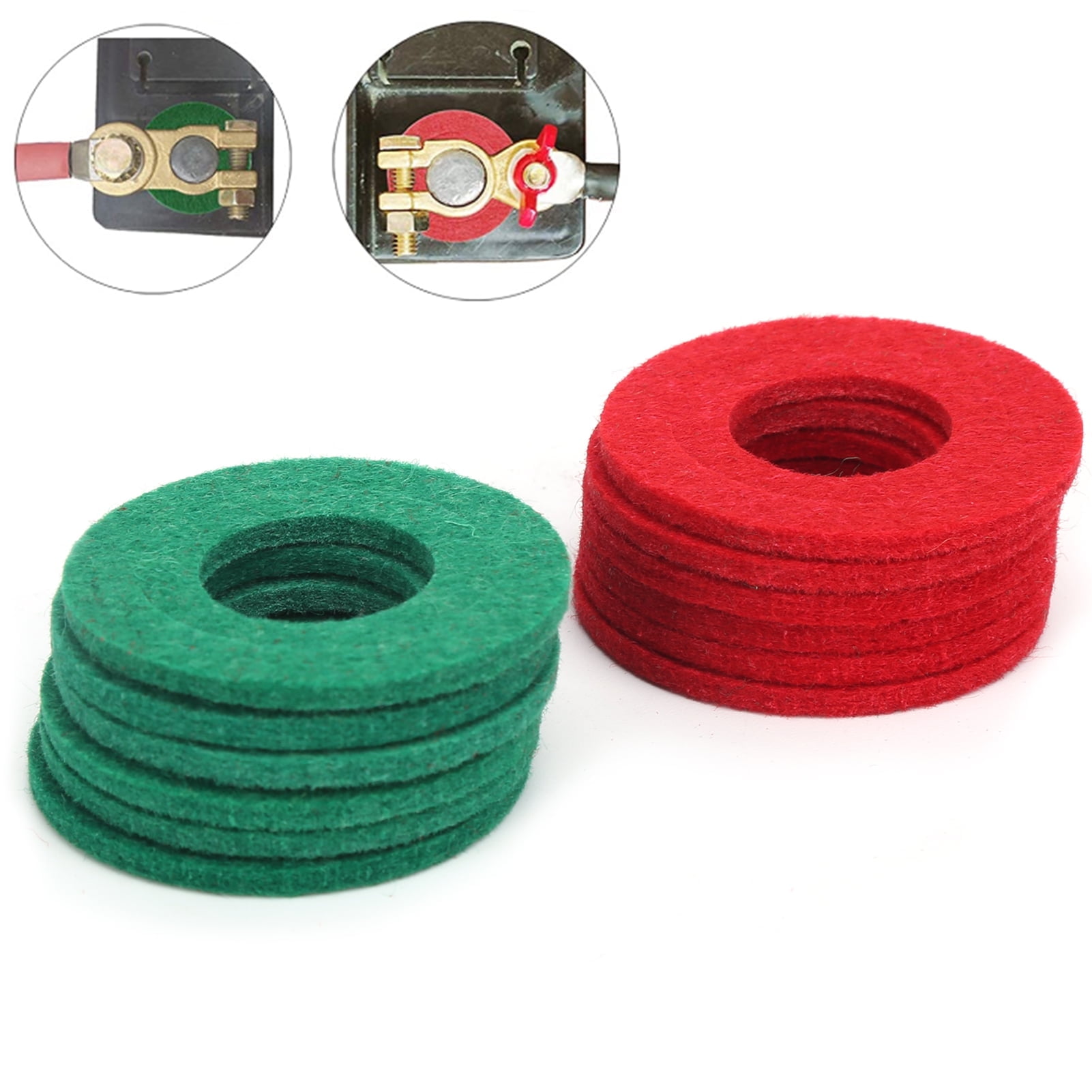 Tebru 12pcs Battery Terminal Washer 6Red 6Green Anti Corrosion