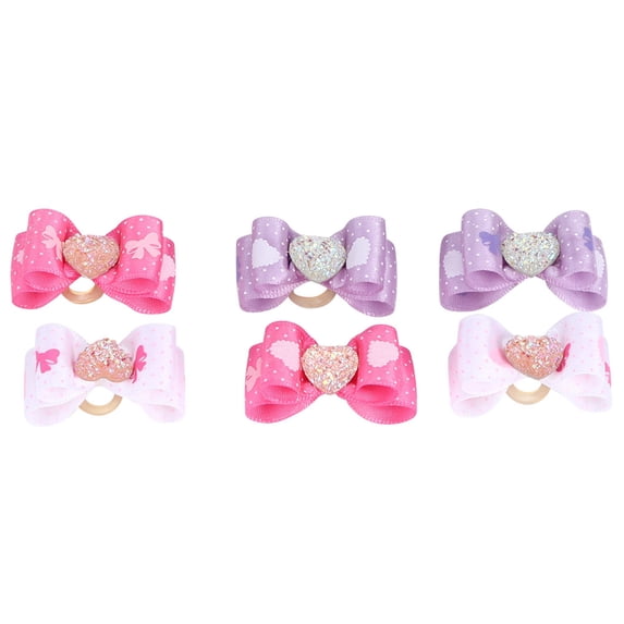 Tebru 15Pcs Pet Multicolor Hair Bowknot Bows Grooming Accessories for Cat Medium Small Dog, Cat Hair Bows,Pet Hair Bows