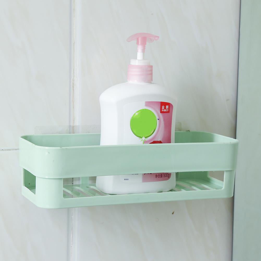 1pc No-Drill Adhesive Bathroom Shelf - Wall Mount Storage Organizer for  Bathroom, Kitchen, and Toilet - Black