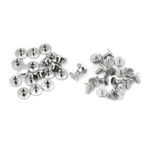 Tebru 20Pcs/set Durable Brass Threaded Flat Head Nut Nail Rivets Screws Leather Craft Repair Supplies, Flat Head Rivets,Rivets