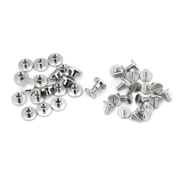 Tebru 20Pcs/set Durable Brass Threaded Flat Head Nut Nail Rivets Screws Leather Craft Repair Supplies, Flat Head Rivets,Rivets