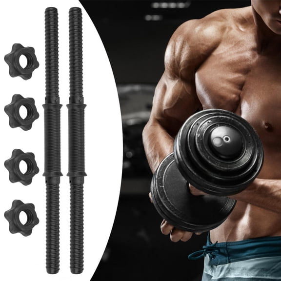 Tebru (2Pcs/Set) Gym Home Training Dumbbell Bars Weight Lifting Handles with 4 Spinlock Collar,Weight Lifting Handles,Dumbbell Bars