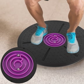 Tebru 36'' 360 Degree Rotation Plastic Balance Board, Black & Purple